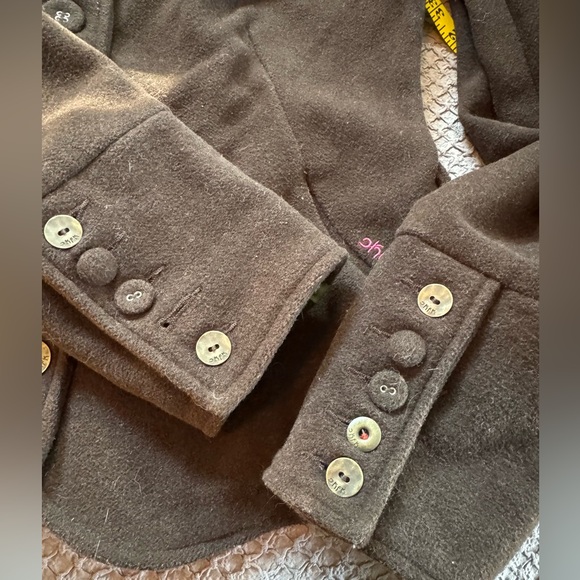 Dark brown Skunkfunk button up wool blend jacket with belt size 5 (L) - Picture 16 of 16